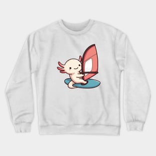 axolotl funny Windsurfing Crewneck Sweatshirt